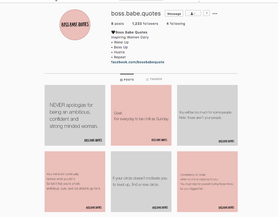 instagram layout alternating color scheme