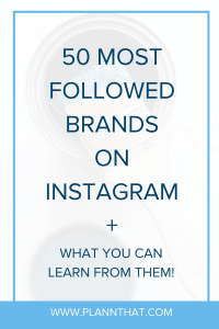 50 most followed brands on Instagram