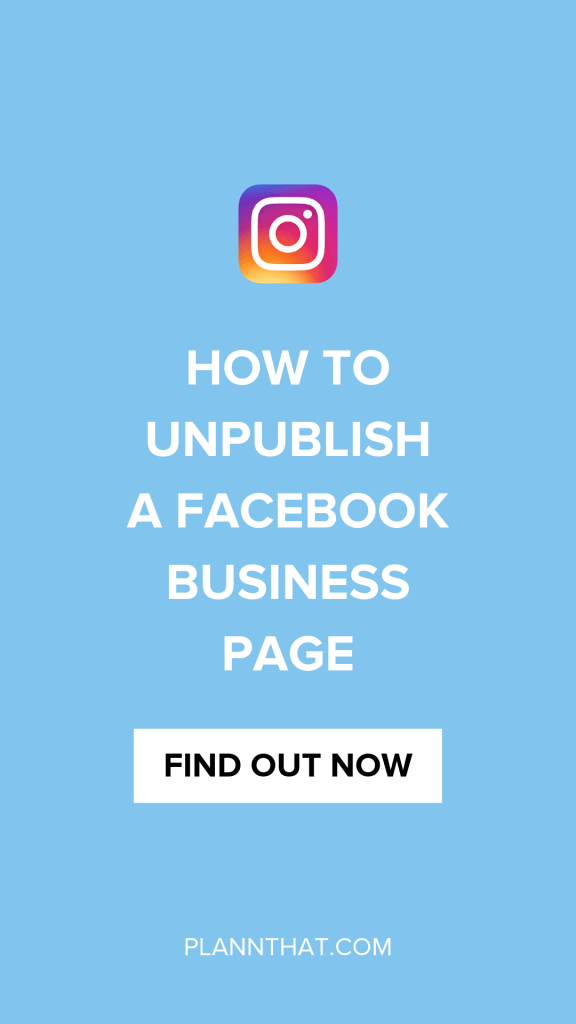 unpublish facebook page