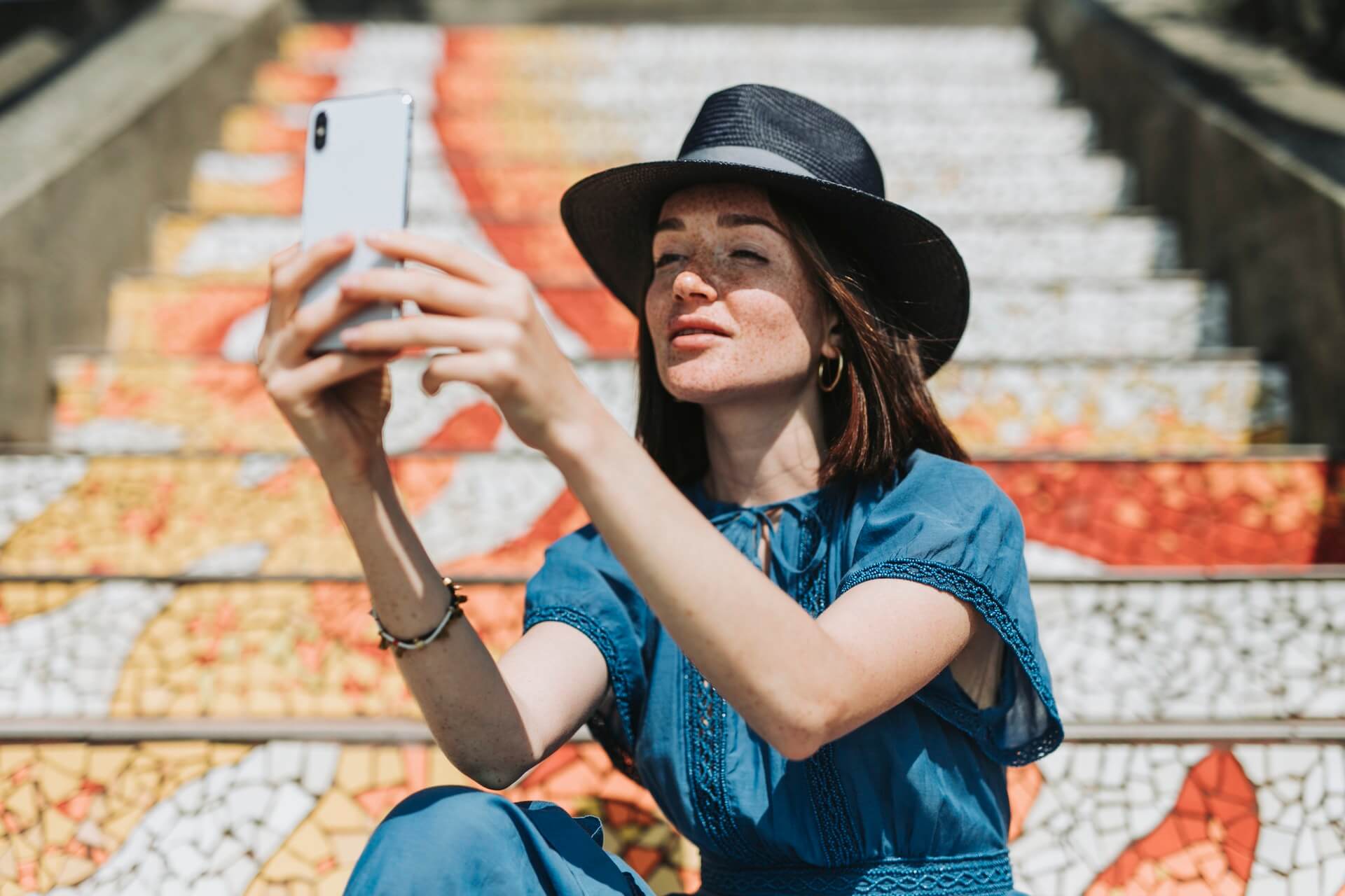 Girl taking selfie