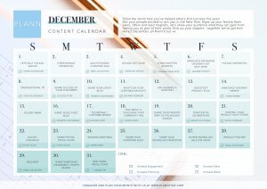 December content calender