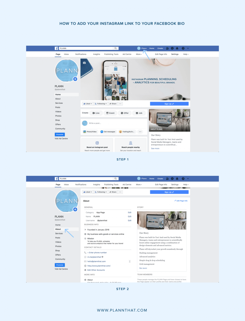 link instagram in facebook post