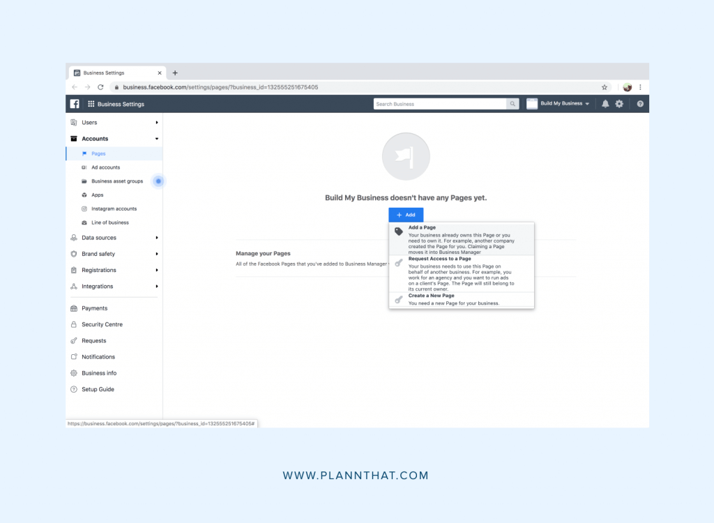 How to add a Facebook Page to the Business Manager