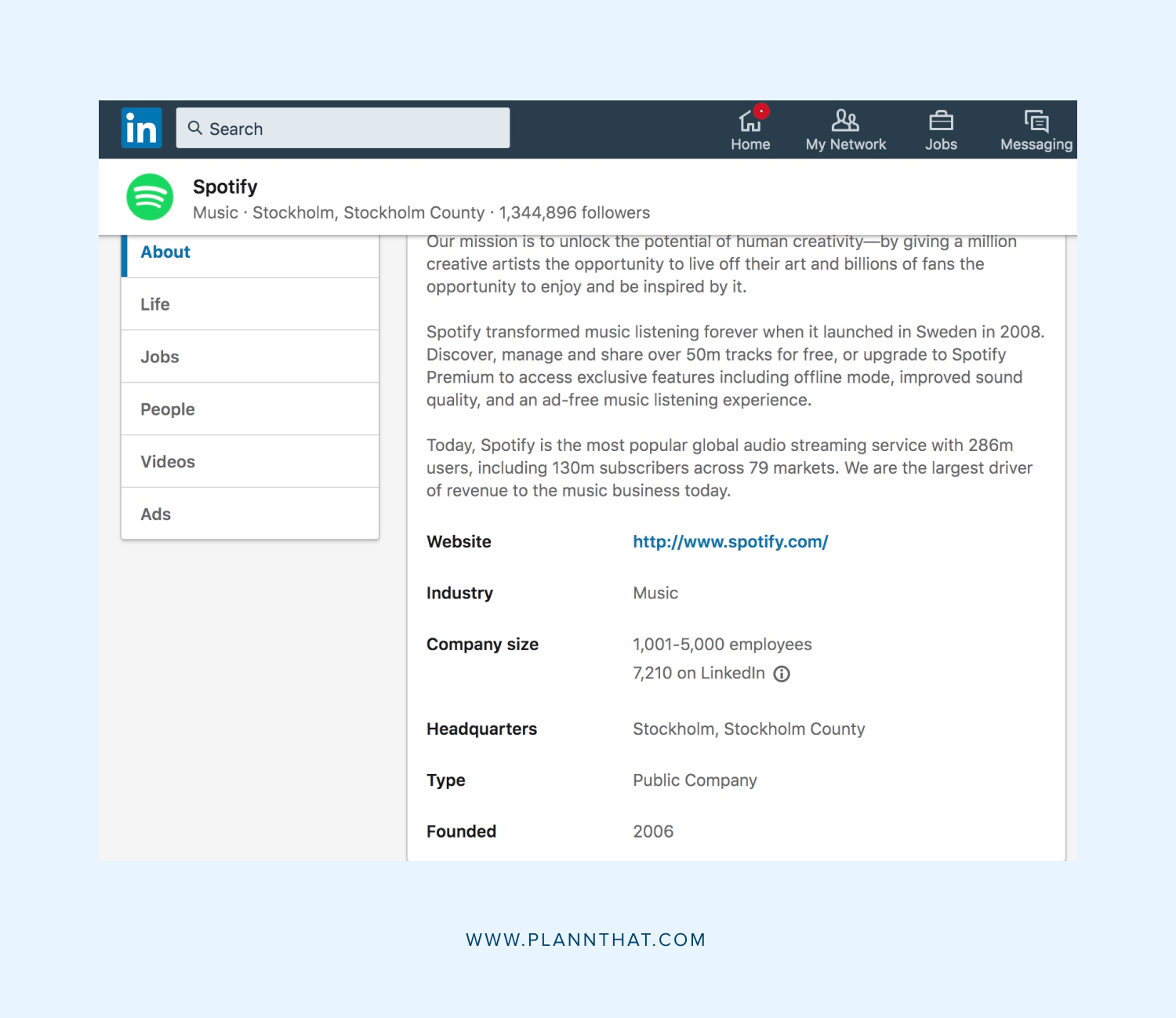 business page for linkedin