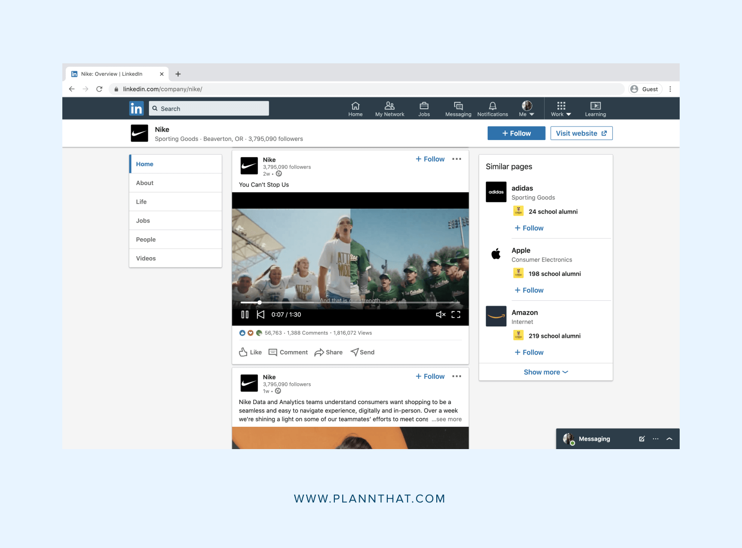 Share video content in linkedin