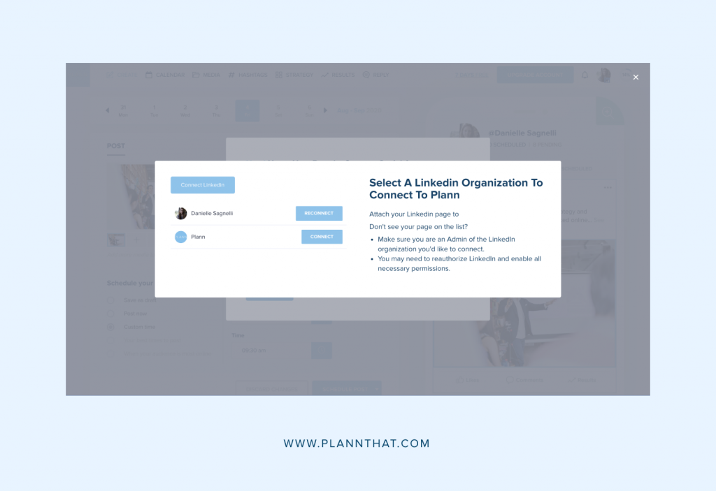 LinkedIn Plann Scheduling