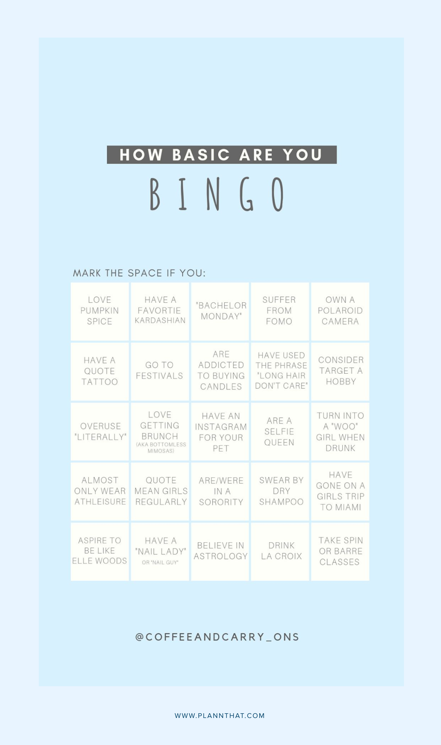 facts about me bingo