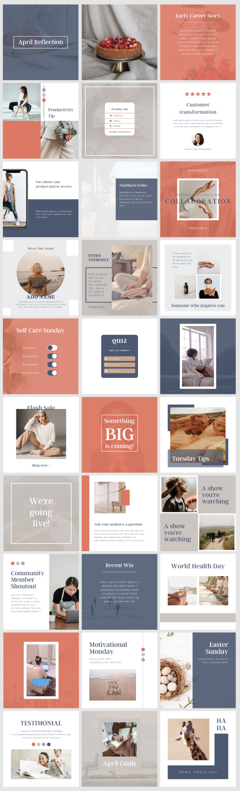 NEW! April Content Calendar (With 30 Days Of Free Canva Templates!) – Plann