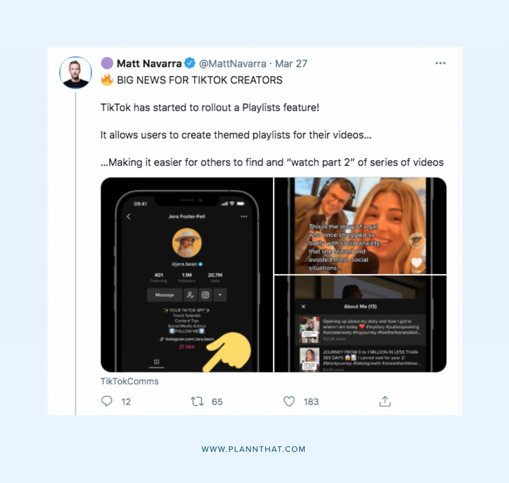 TikTok has added playlists