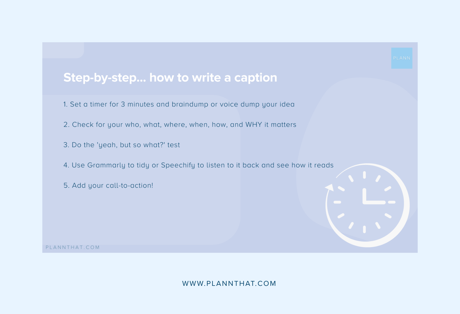 Guide to writing captions