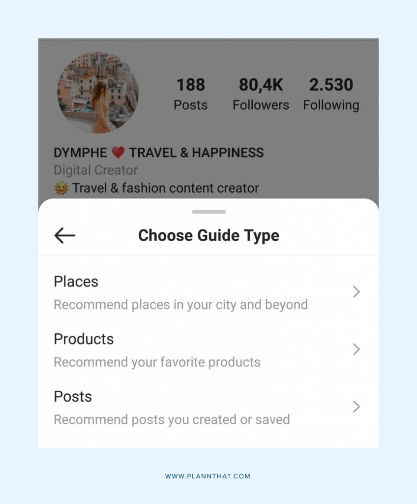 Instagram guide types