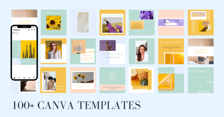 Instagram Canva Template Bundle Stationery Paper Party Supplies Etna 