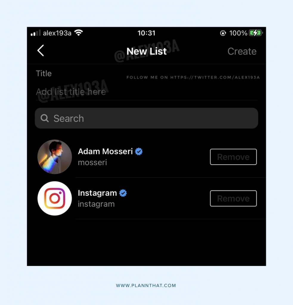 Instagram Lists in Testing