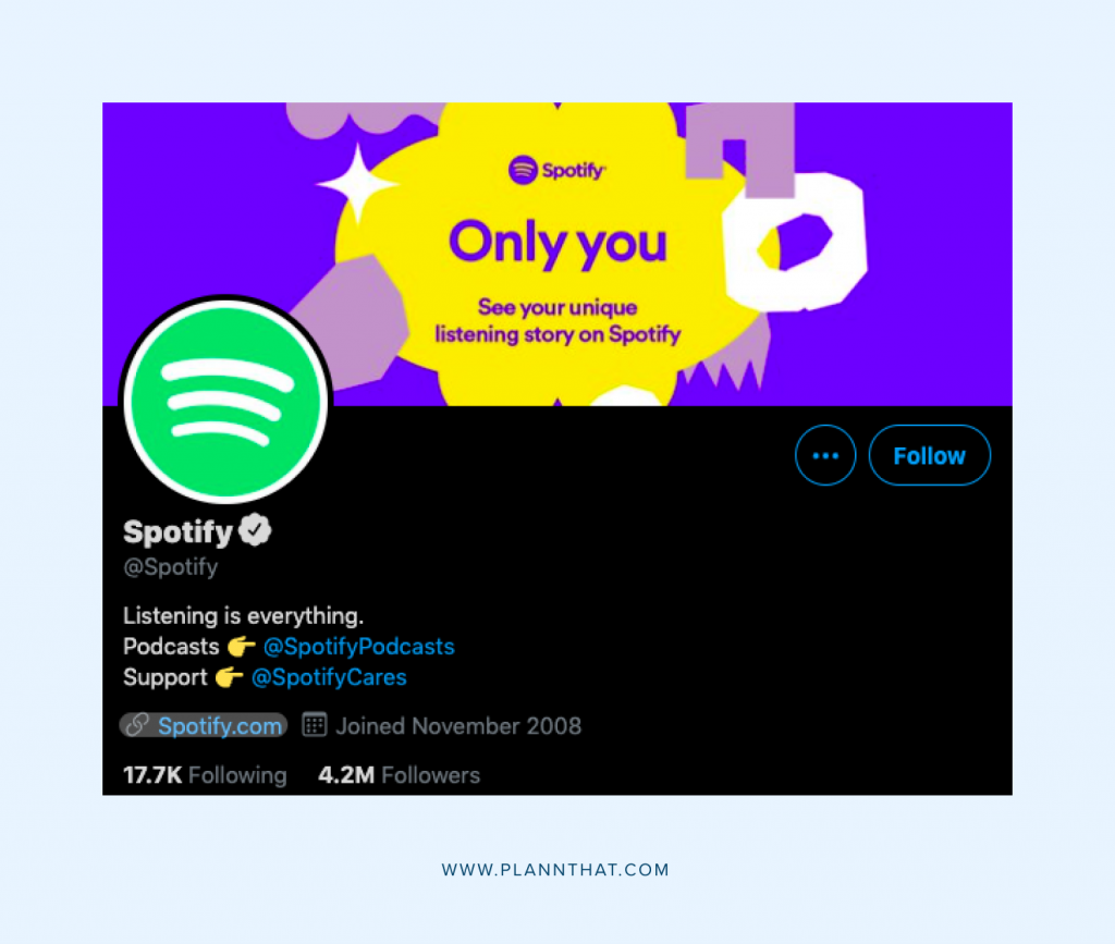 Optimize your social media profile Spotify