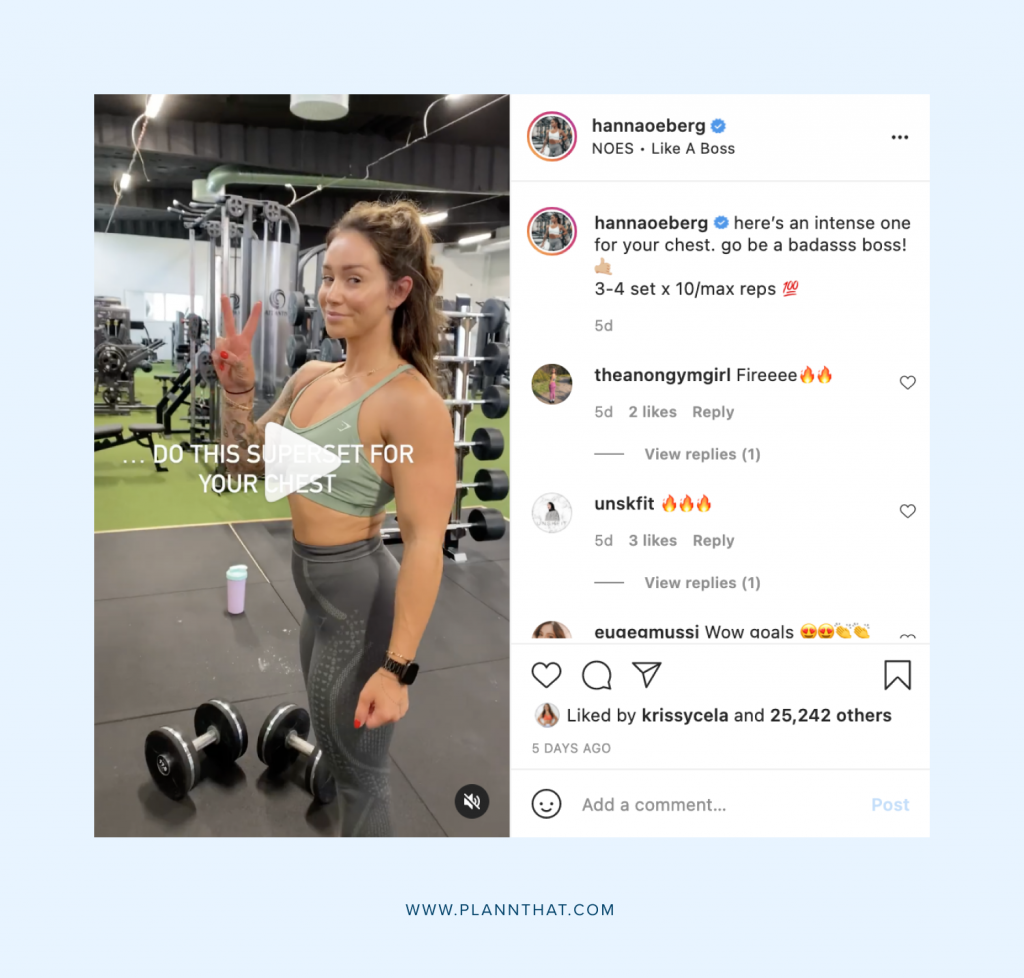 Share workout ideas Hanna Oberg