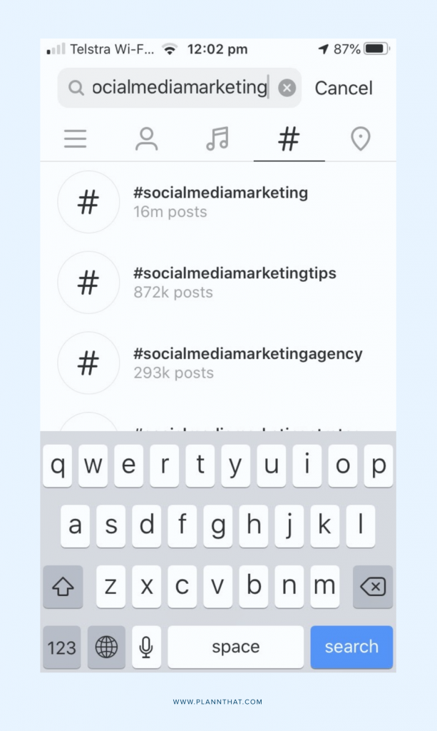 Instagram hashtag search 2