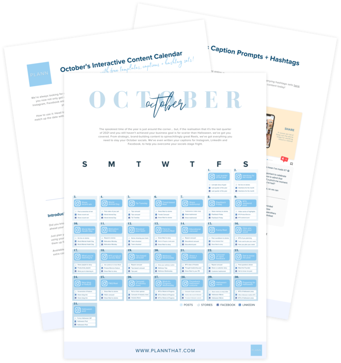 october content calendar