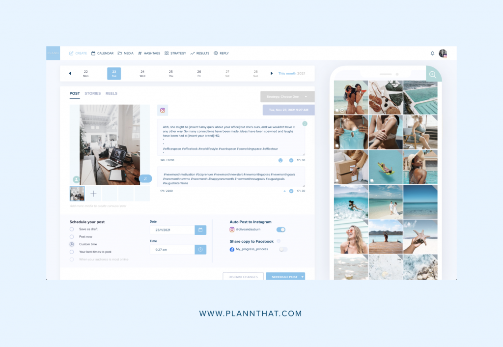 Plann Create Page Free Scheduling App