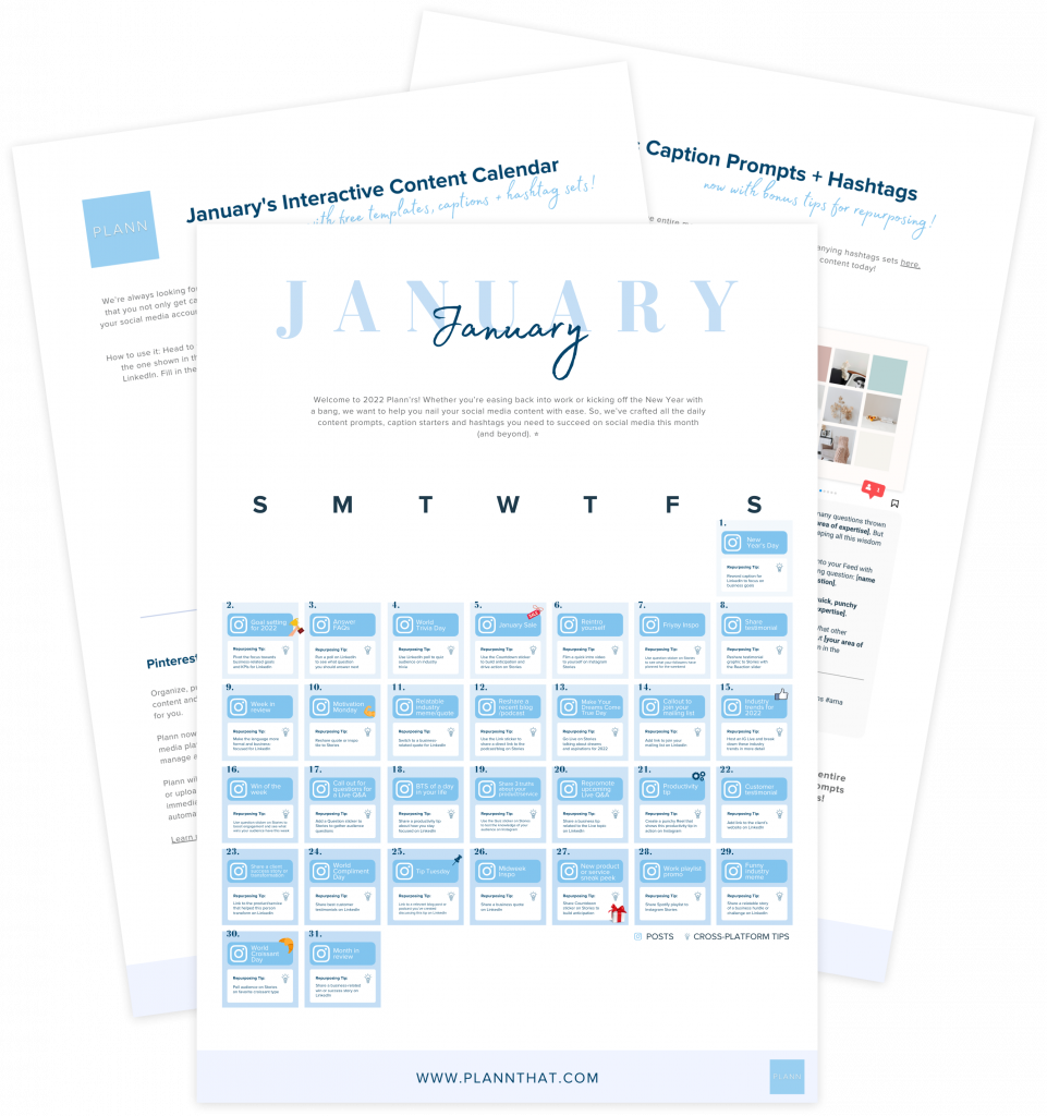 New Year, New Content, With Our FREE January Content Calendar!!!