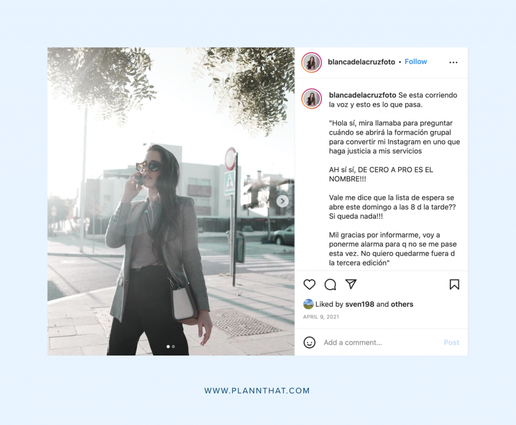 Instagram Coach Female Entrepreneur Blanca de la Cruz 1