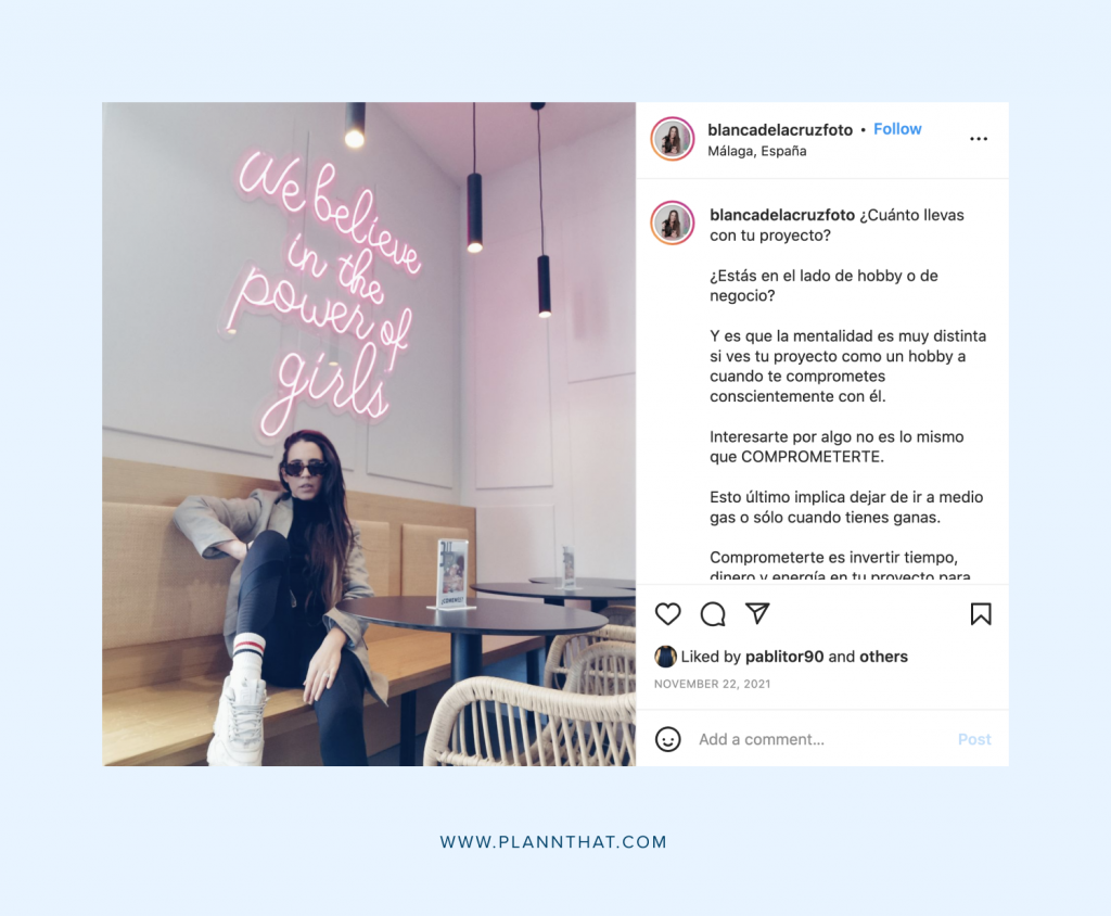 Instagram Coach Female Entrepreneur Blanca de la Cruz 3
