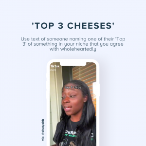 top 3 cheeses trending sound