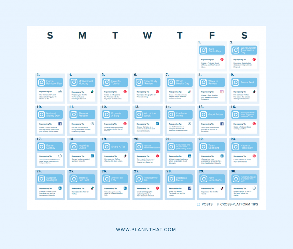 Create a content calendar and track performance