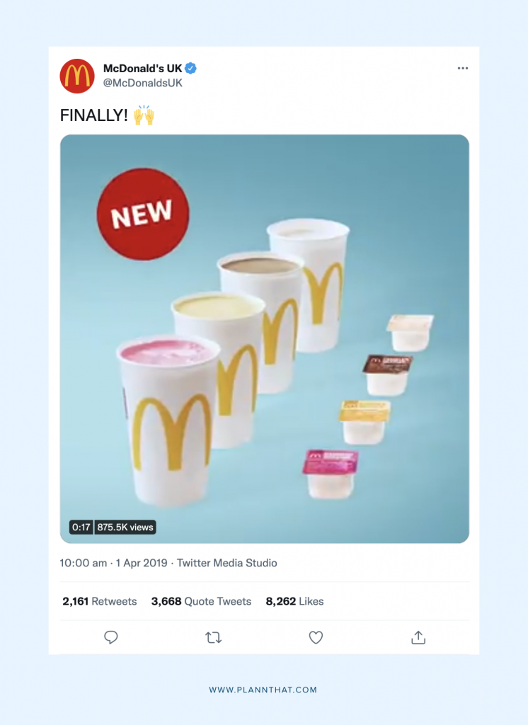 McDonalds Twitter April Fools Post
