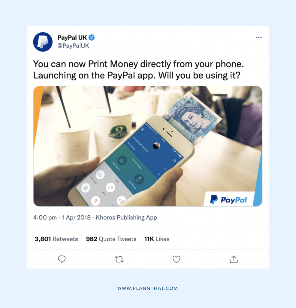 Paypal April Fools Prank