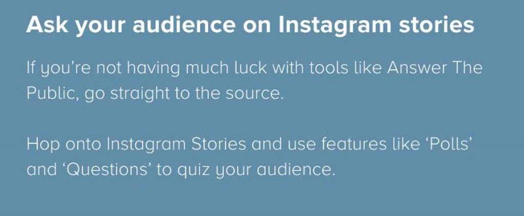 Ask your audience