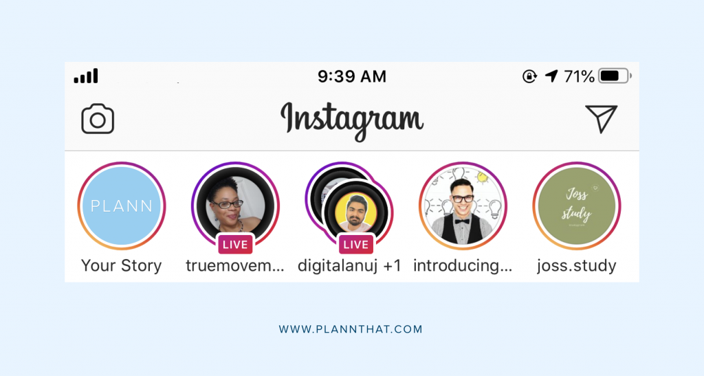 Instagram Live First Place Story Feed