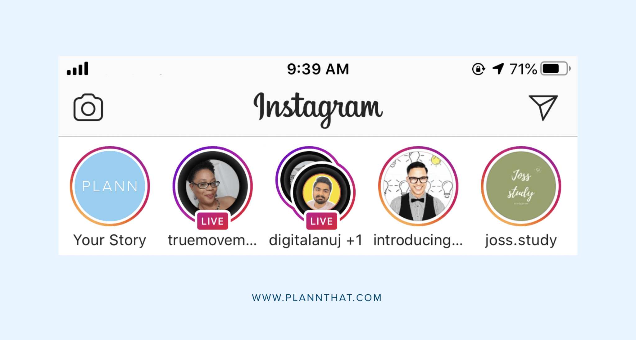 Instagram Live Story Feed