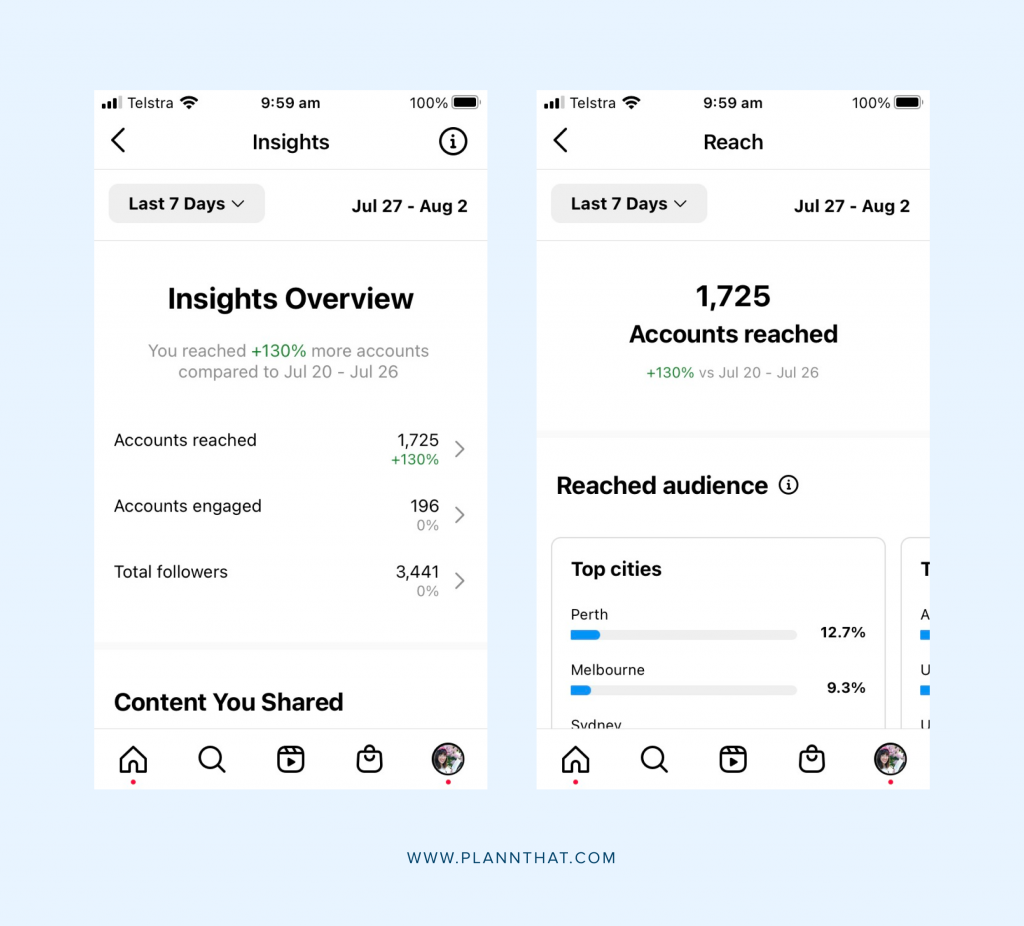 Instagram Reach Screens