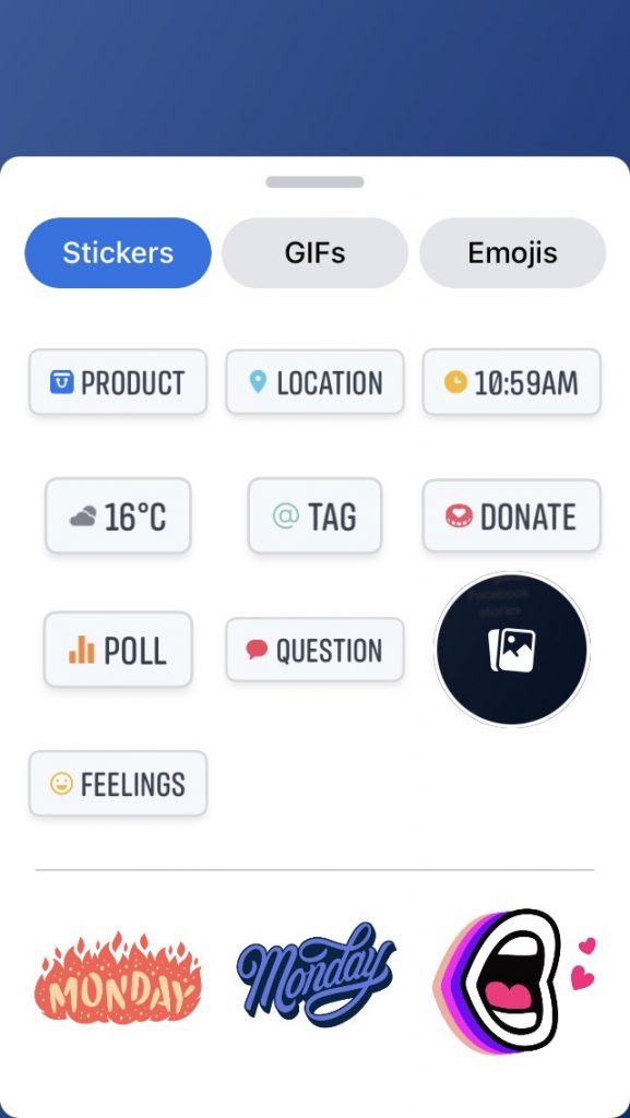 Using Facebook story features 3