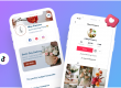 Two smartphones display a TikTok profile for "May Flowers," an award-winning florist, showcasing follower count, likes, and a bio link. The background features a gradient of blue and purple with a TikTok logo and a heart icon | Social media scheduler | plannthat.com