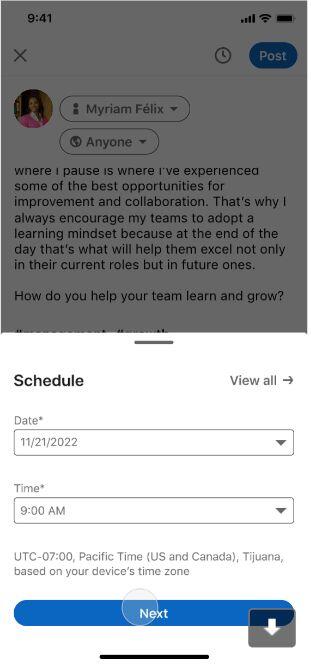 LinkedIn Schedule Post