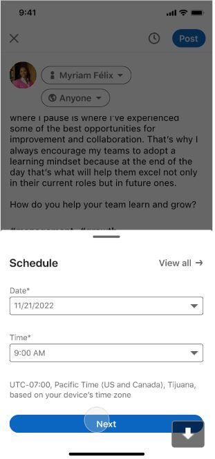 LinkedIn Schedule Post