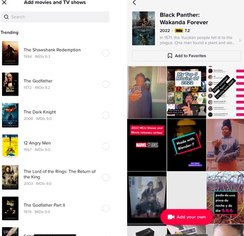 tiktok add movies