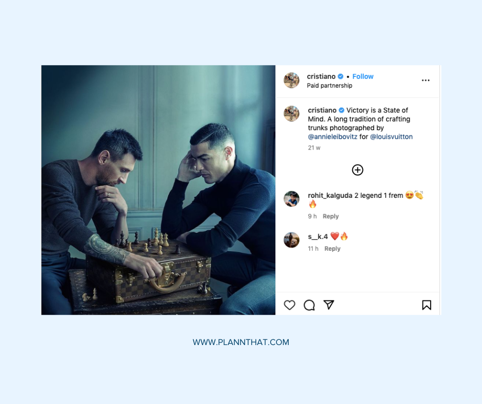 Behind the Scene Cristiano Ronaldo & Lionel Messi Playing chess Photoshot, Louis  Vuitton