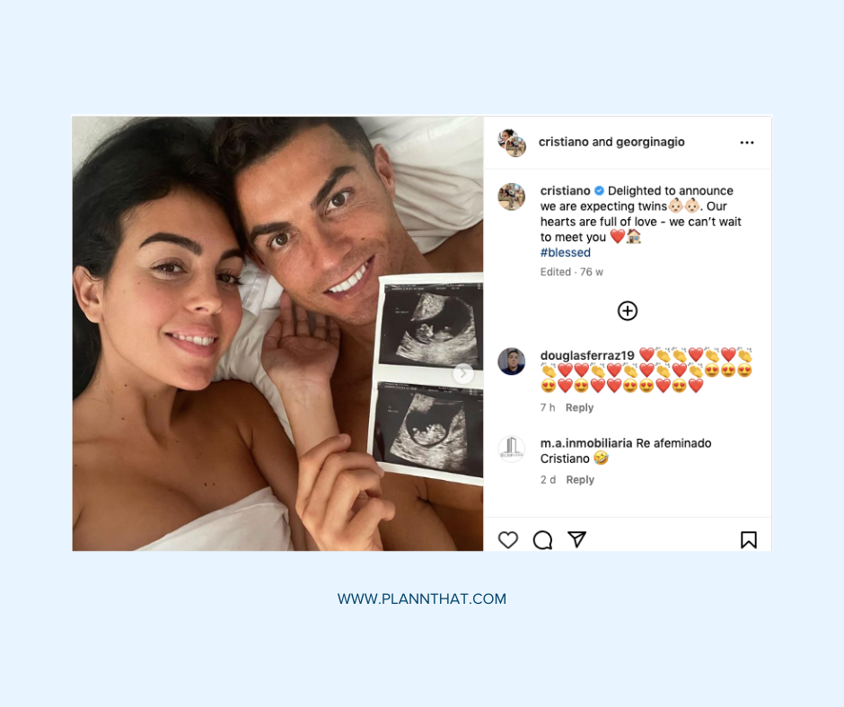 Ronaldo and wife Georgina have an announcement