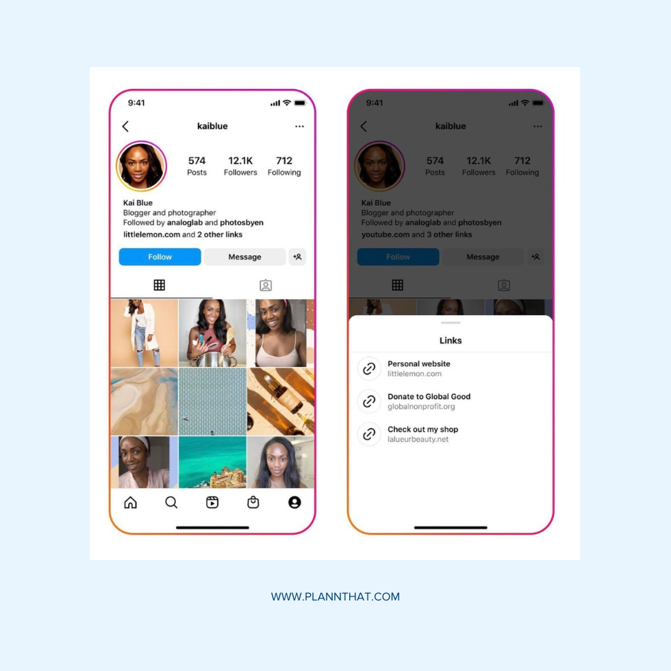 Instagram Launches Multiple Links in Bio - Plann