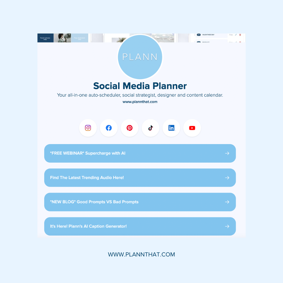 build a social media links landing page