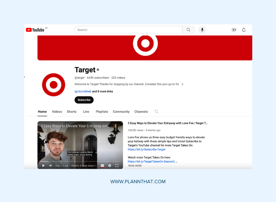 Target Youtube