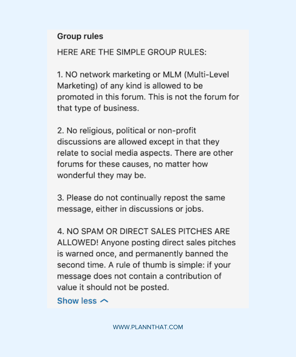 Always follow the group rules