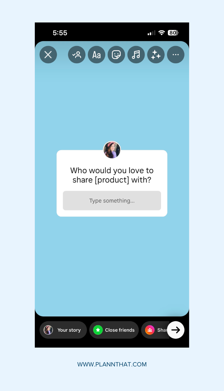 Who would you love to share [insert product] with