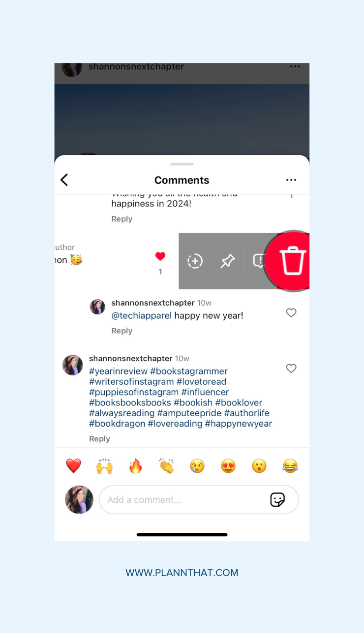 How to Delete an IG Comment